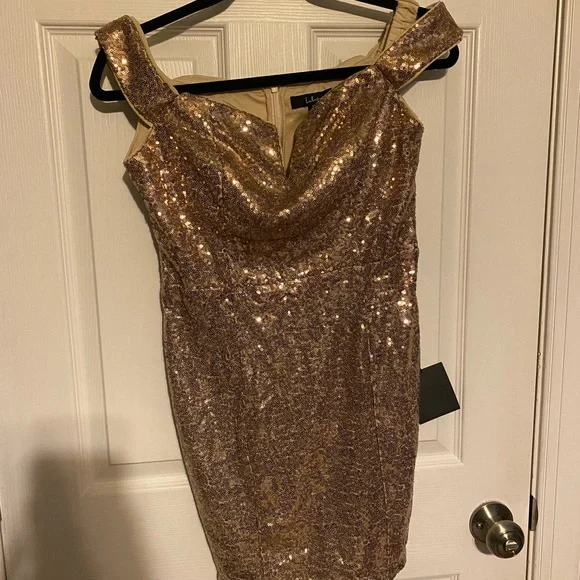 green emerald velvet dress Cute A line Halter Sequin Short Gold Homecoming Dress P2267 – PreppyDress main image 0